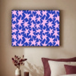 Modern - Sterren - Blauw Textielframe zwart klein 947 -sfeer1