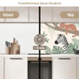 Jungle - Rustiek - Pastel keuken achterwand 2 middel -voor-na2_NL