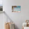 Palmboom - Schommel - Strand - Lucht tuinposter los doek klein -sfeer8