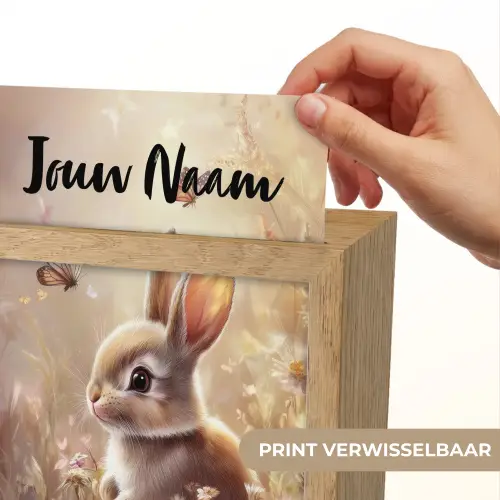 Konijntje - Bruin - Bloemen - Vlinders Light Box met kabel (Kinderlampje) klein -USP_websiteprintNL