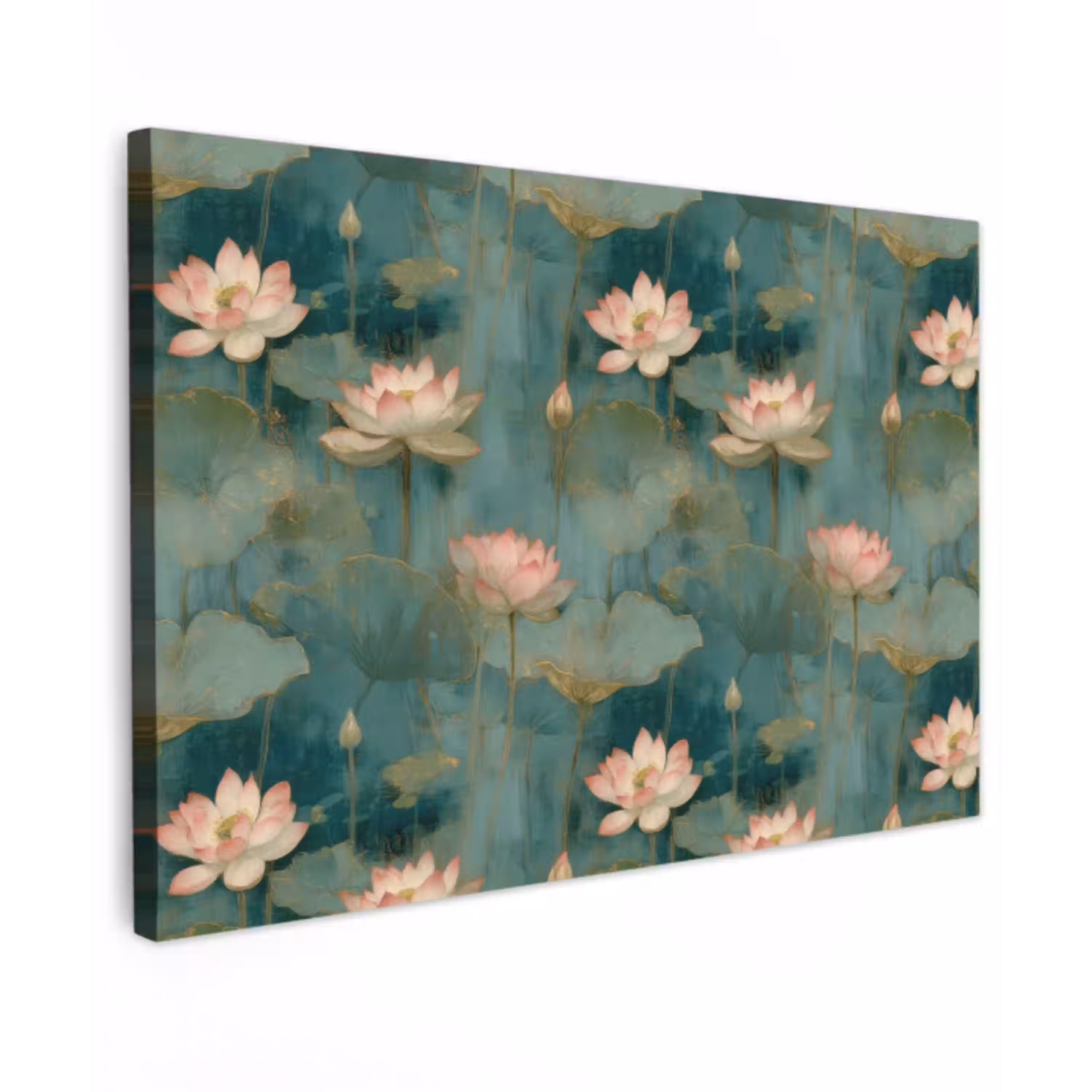 Botanisch - Bloemen - Roze Tuinposter op houten frame 2 cm dik klein 845 -3d