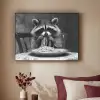 Wasbeer - Cute - Pasta - Tafelkleed - Zwart - Wit Textielframe - compleet frame klein -sfeer1