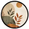 Vormen - Rond - Bladeren - Beige Fotolijst rond zonder passe partout klein -3d