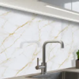 Wit - Marmer - Goud - Luxueus keuken achterwand 2 middel 865 -zzzz3d_schuin
