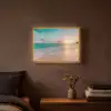 Zonsondergang - Strand - Zee - Zomer - Blauw Light Box met batterij (Wandlamp) middel -sfeer4