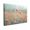 Dromerig veld van klaprozen Tuinposter op houten frame 2 cm dik klein -3d