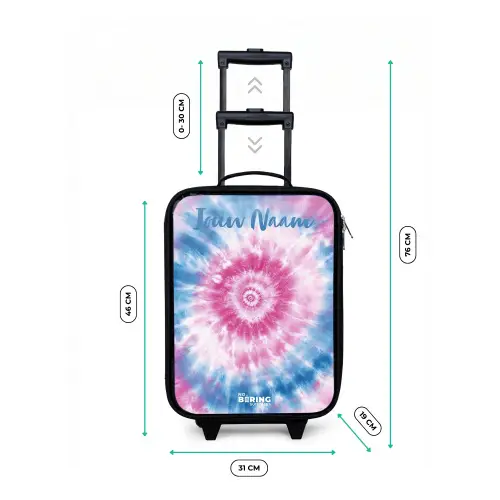 Tie dye - Abstract - Blauw - Roze Kinderkoffer - Zwart klein -productfoto_formaten