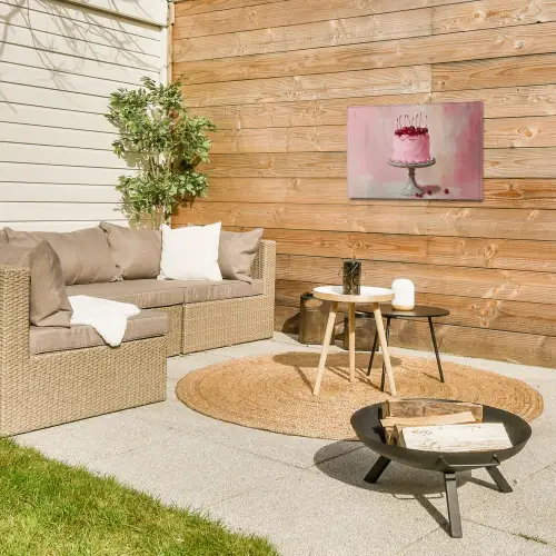 Taart - Pink - Cherry Tuinposter op houten frame 2 cm dik klein -sfeer2