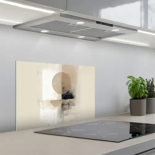 Cirkel - Compositie - Diepte - Beige keuken achterwand spatscherm klein -3d_schuin
