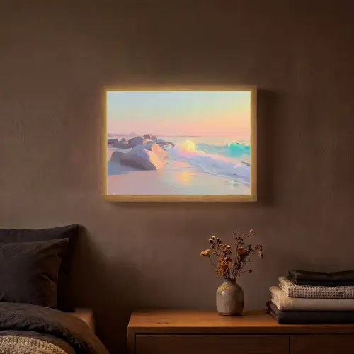 Zomerlicht - Strand - Fonkelende accenten Light Box met batterij (Wandlamp) middel -sfeer4