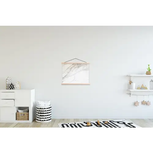 Marmer - Steen - Wit - Goud - Marmerlook - Steen - Luxe textielposter latten blank klein -kinderkamer