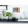 Zonnebril - Vrouw - Kleurrijk - Verfspetters Muursticker klein -keuken