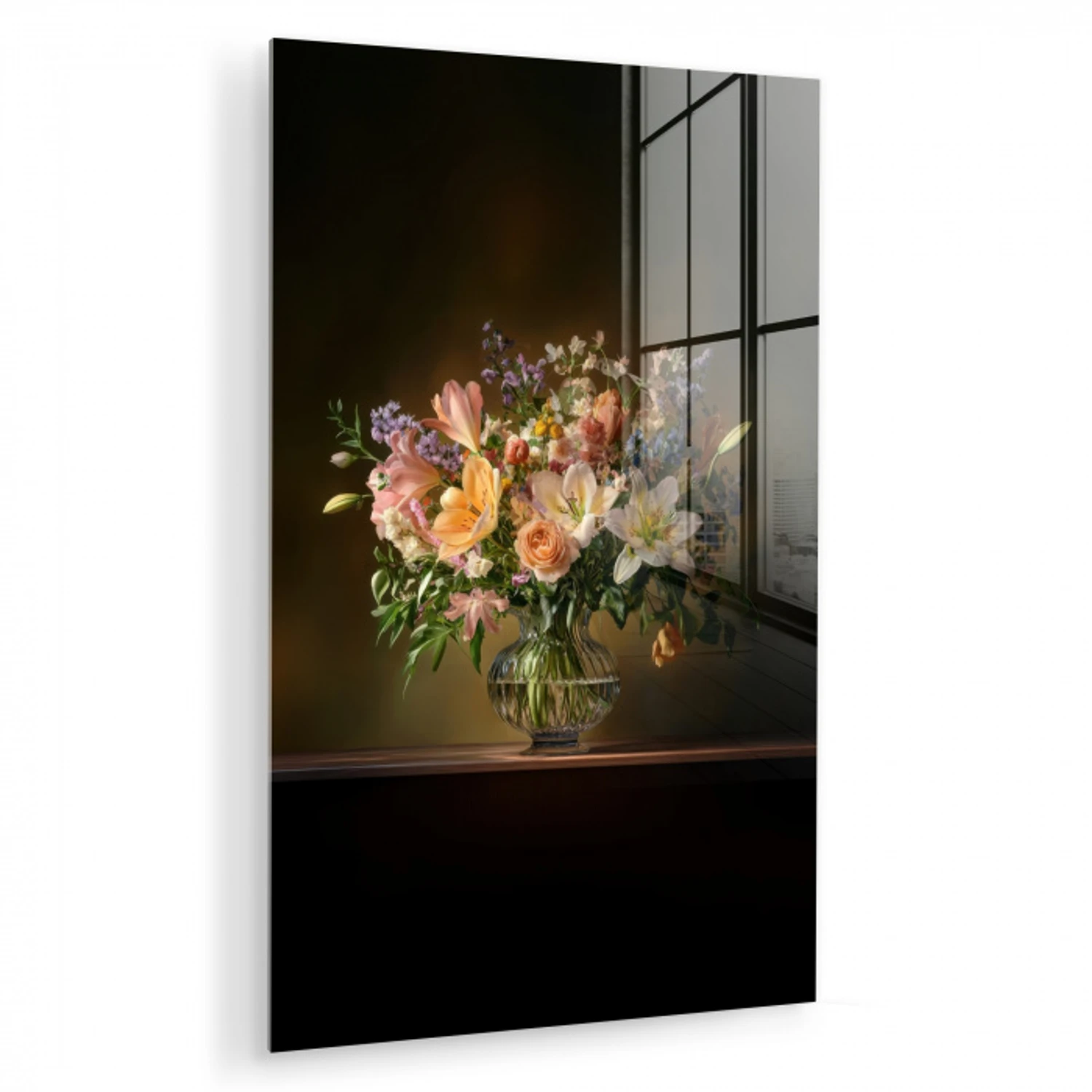 Glazen - Bloemen - Boeket - Kleuren plexiglas 5mm klein -zzzproduct_nieuw