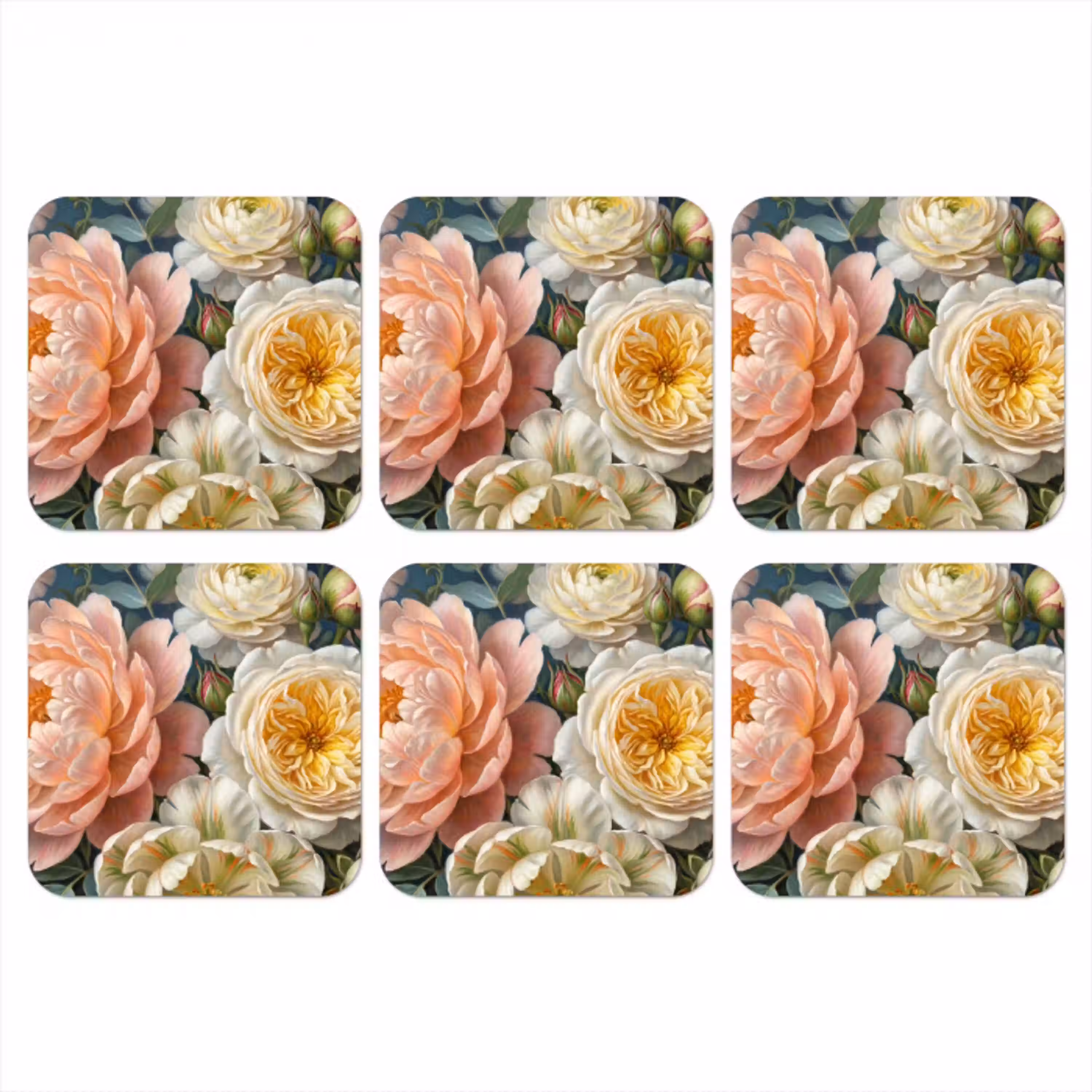 Bloemen - Boeket - Natuur - Klassiek - Kleurrijk onderzetter kurk middel -3d