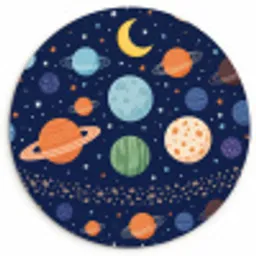 Ruimte - Planeten - Kleurrijk Wandcirkel kunststof plaat 5mm dik klein -3d