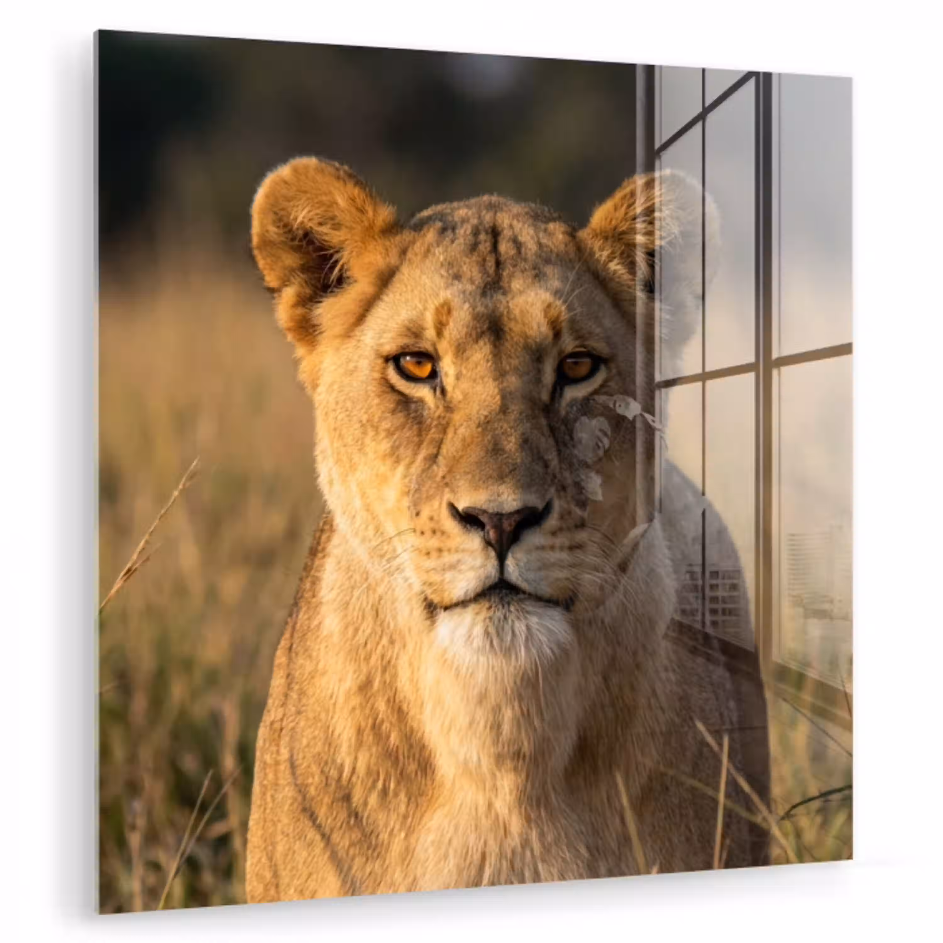 Leeuwin - Gras - Geel plexiglas 5mm klein -zzzproduct_nieuw