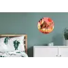 Kameel - Pyramides - Rode zon Wandcirkel aluminium klein -slaapkamer