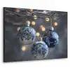 Kerstbal - Versierd - Blauw Textielframe zwart klein -3d