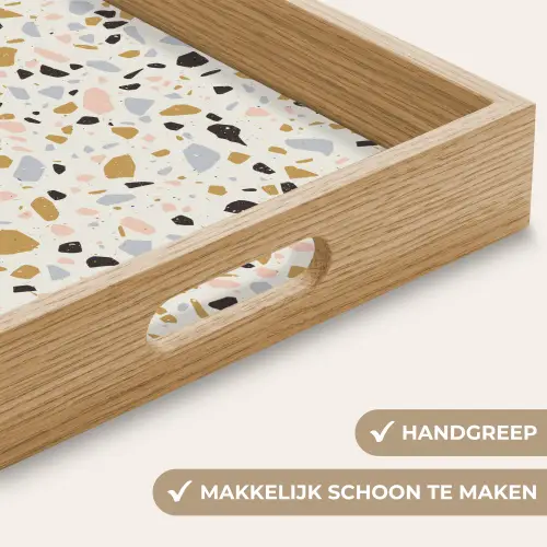 Terrazzo -  Patroon - Neutraal - Zacht - Multi Dienblad Rechthoek middel 911 -USP_HandgreepNL