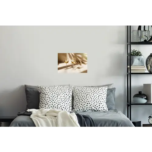 Wijn - Wijnglazen - Wit Muursticker klein -slaapkamer