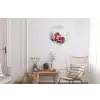 Auto - Rood - Cadeaus - Winter - Sneeuw - Kerst Wandcirkel aluminium klein -woonkamer
