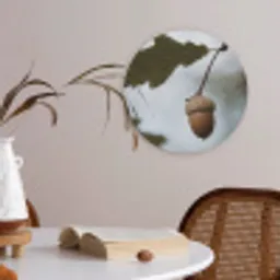 Eikel - Eikenblad - Bos - Herfst - Natuur Akoestische PET Vilt - Rond klein -sfeer3