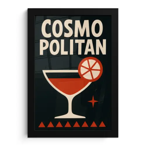 Cocktail - Zwart - Illustratie fotolijst zwart zonder passe partout klein -3d