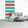 Illustratie - Ruiten - Rood - Groen fotobehang vinyl groot 64 -slaapkamer