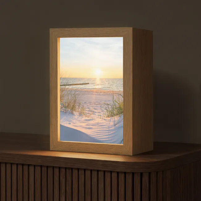 Tafellamp - Strand - Zon - Duin - Gras - Zand - Horizon