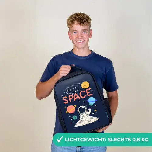 Astronaut - Ruimte - Planeten Rugzak - Zwart middel -sfeer7_NL