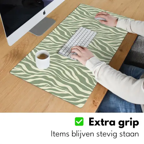 Zebra - Motief - Groen Muismat XXL klein 681 -sfeer3
