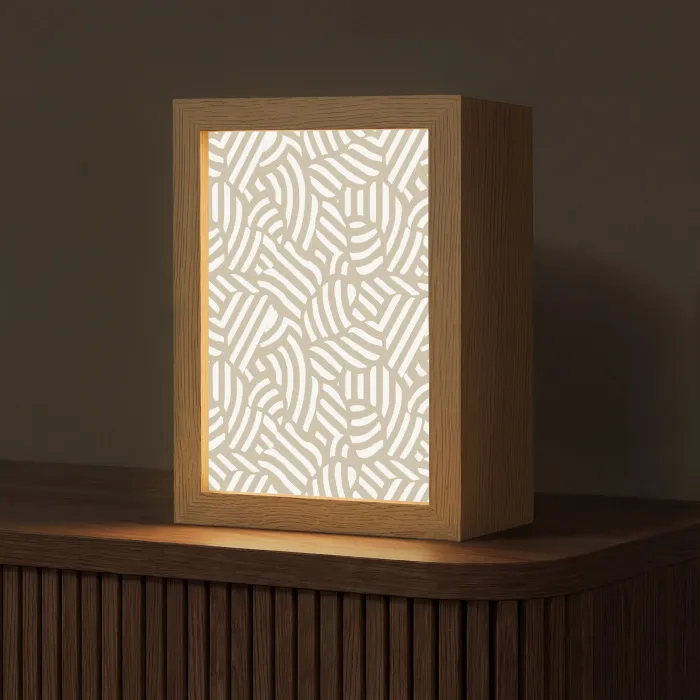 Abstract - Modern - Beige Light Box met kabel (Tafellamp) klein 925 -z3d_website