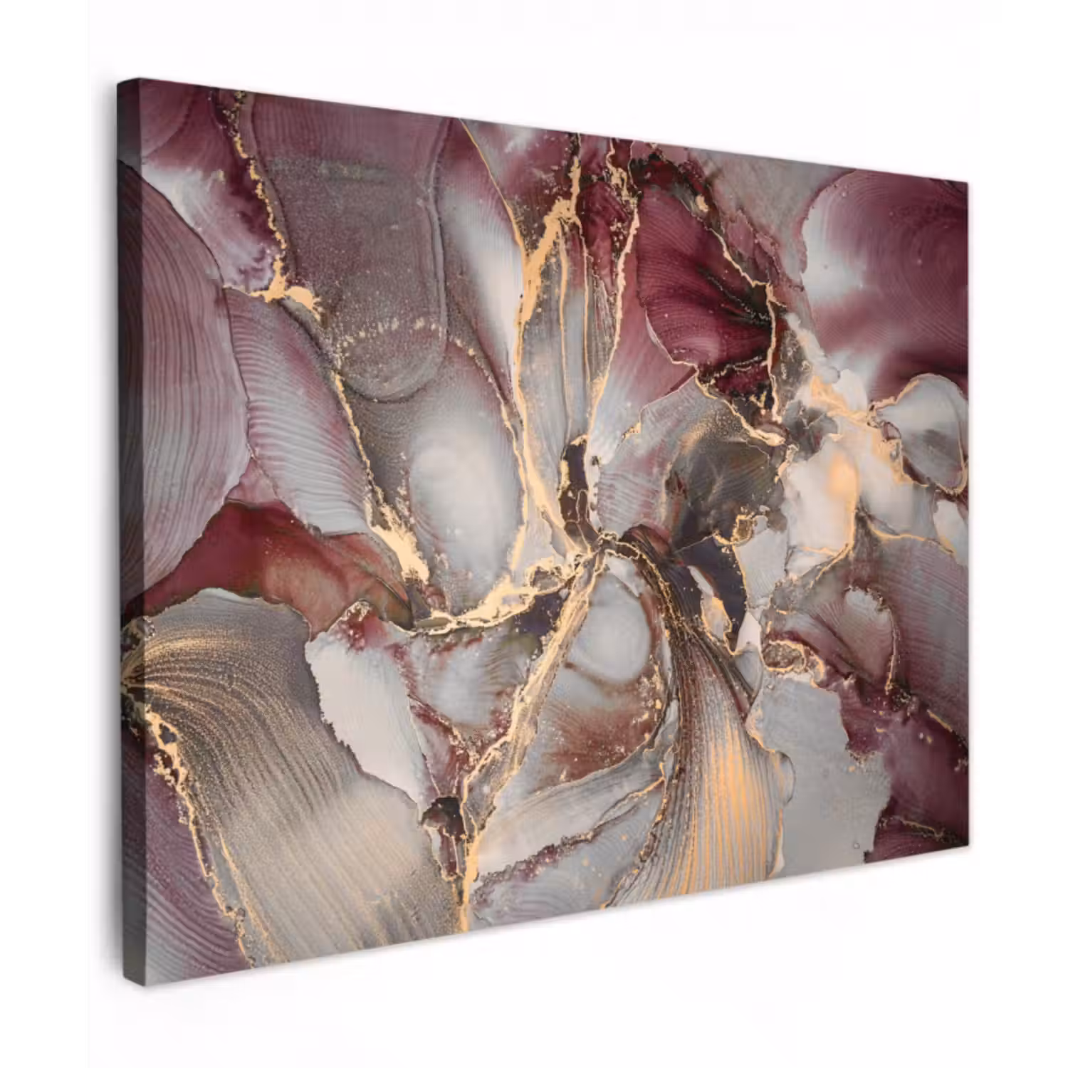 Leinwandbild - Gold - Marmor - Lila