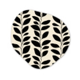 Botanisch - Dessin - Zwart - Beige Wandcirkel Organisch Forex 3mm klein 629 -3d