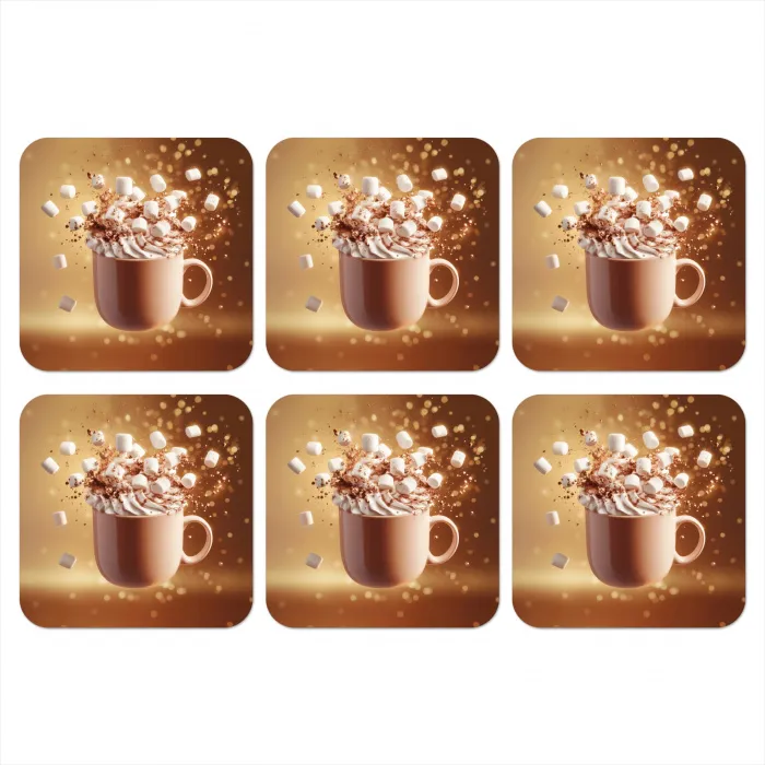 Chocomelk - Drinken - Warm - Bruin onderzetter kurk middel -3d