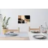 Abstract - Vlakken - Zwart - Rond Muursticker klein -eettafel