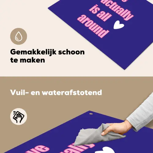 Tekst - Valentijn - Love - Blauw Inductie beschemer met haakjes klein -ky-schoon-nl