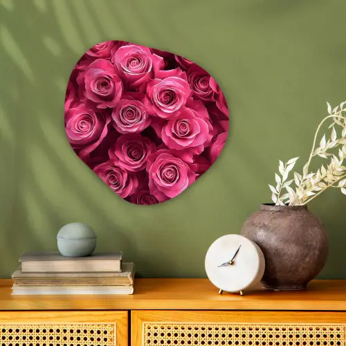 Rozen - Pink - Bloem Wandcirkel Organisch Forex 3mm klein -sfeer2
