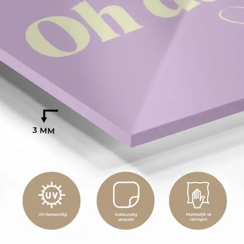 Oh darling - Hart - Paars plexiglas 5mm klein -sfeer2