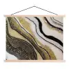 De binnenkant van een agaten met een gouden kleur uit de natuur textielposter latten blank klein -3d