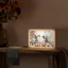 Kolibrie - Vogels - Bloemen - Natuur Light Box met kabel (Tafellamp) klein -sfeer4