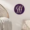 Oh hi - Paars - Minimalistisch Wandcirkel behangsticker klein -sfeer4