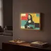 Vrouw - Kleurvlakken - Klassieke schilderkunst Light Box met batterij (Wandlamp) middel -sfeer1
