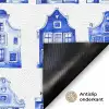 Patroon - Huizen - Blauw Deurmat klein 898 -antislip_NL