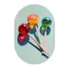 Lollys - Schaduw - Drie - Blauw Wandcirkel Ovaal Glas middel -3d