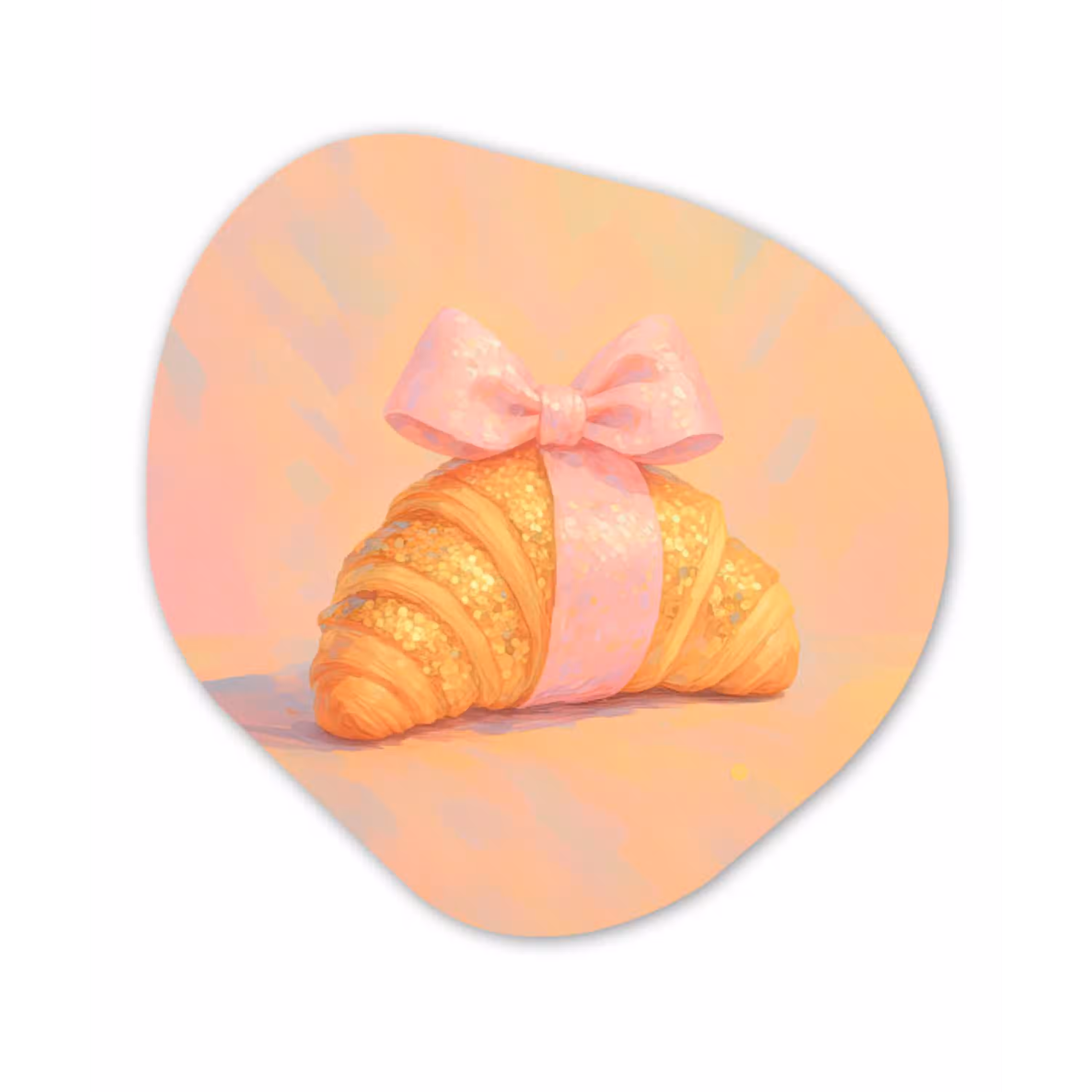 Croissant - Strik - Roze Wandcirkel Organisch Forex 3mm klein -3d