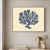 Blauw koraal - Vertakkingen - Beige Textielframe zwart klein -sfeer2