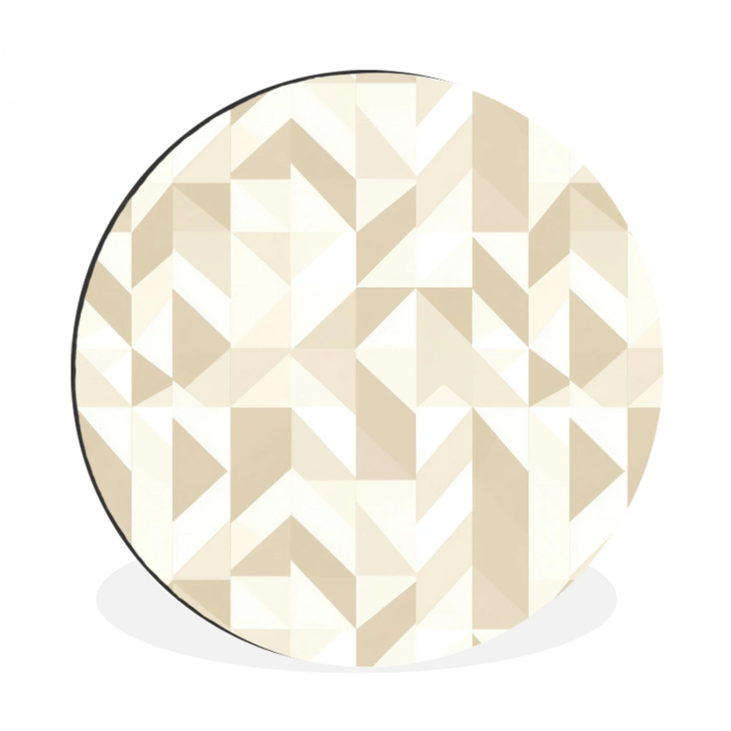 Modern - Abstract - Beige Wandcirkel aluminium klein 190 -3d