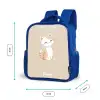 Kat omringd door beige stippen Kinderrugzak - Blauw middel -productfoto_formaten