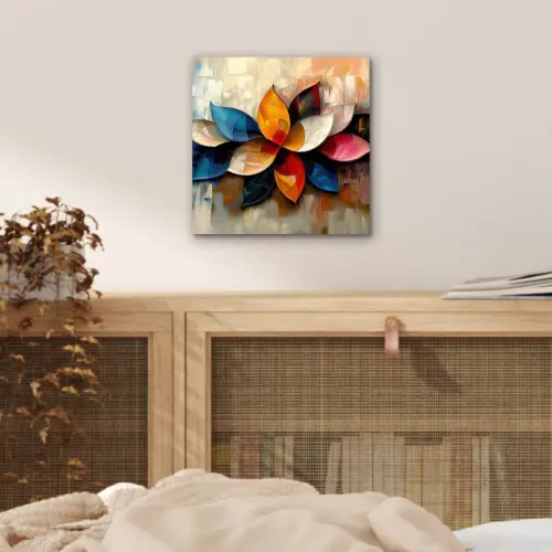Bloem - Abstract - Kleurrijk - Bladeren aluminium wit klein -sfeer3